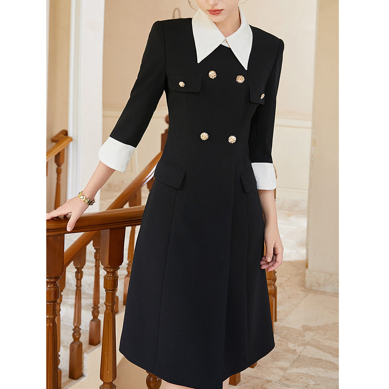 Temperament contrast color professional suit skirt