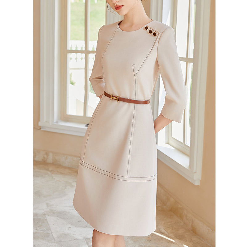 Temperament mid-sleeve professional suit skirt (without belt)