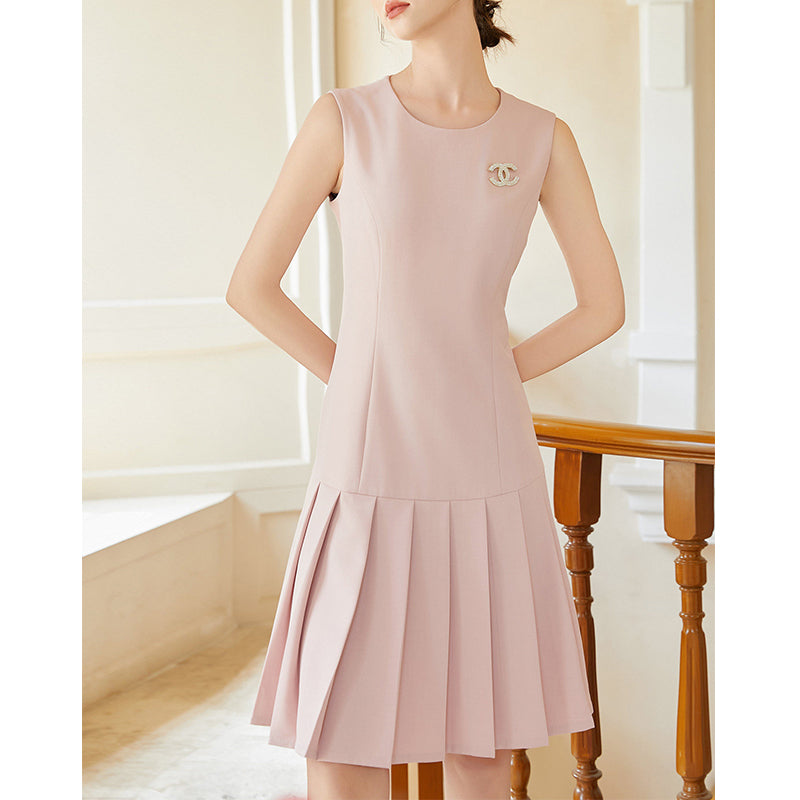 High-end inner vest skirt mid-length pleated skirt