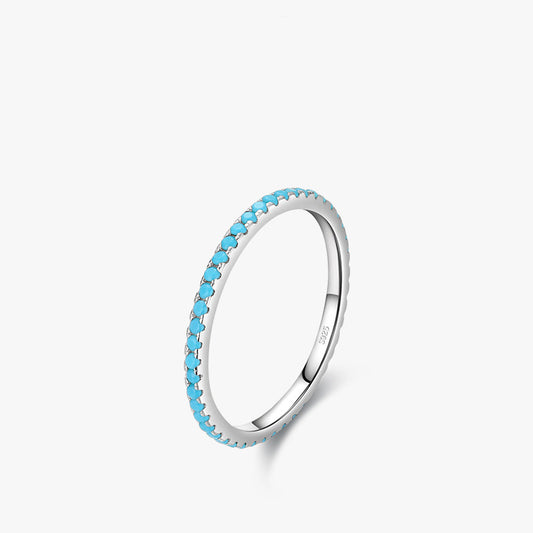 Sterling Silver turquoise Overlapped Thin Ring