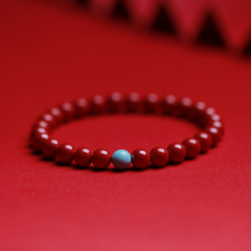 Vermilion bracelet with natural turquoise jewelry for men's and women's