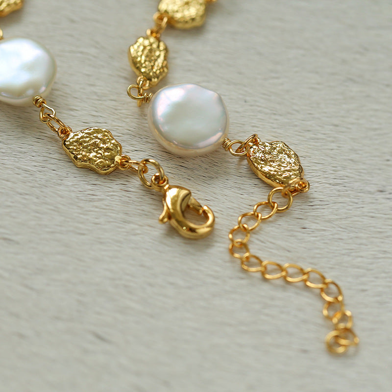 Gold Coin Pearl Bracelet Female