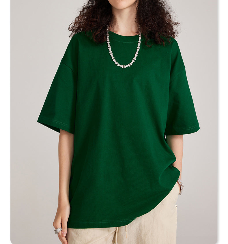 Solid color loose short sleeve T-shirt