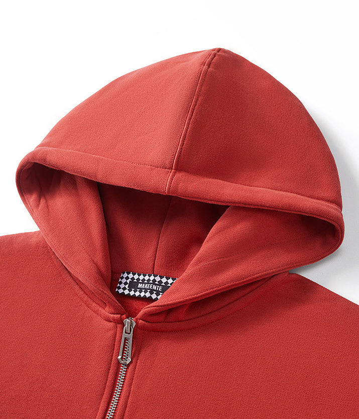 Men's pure cotton loose hooded jacket