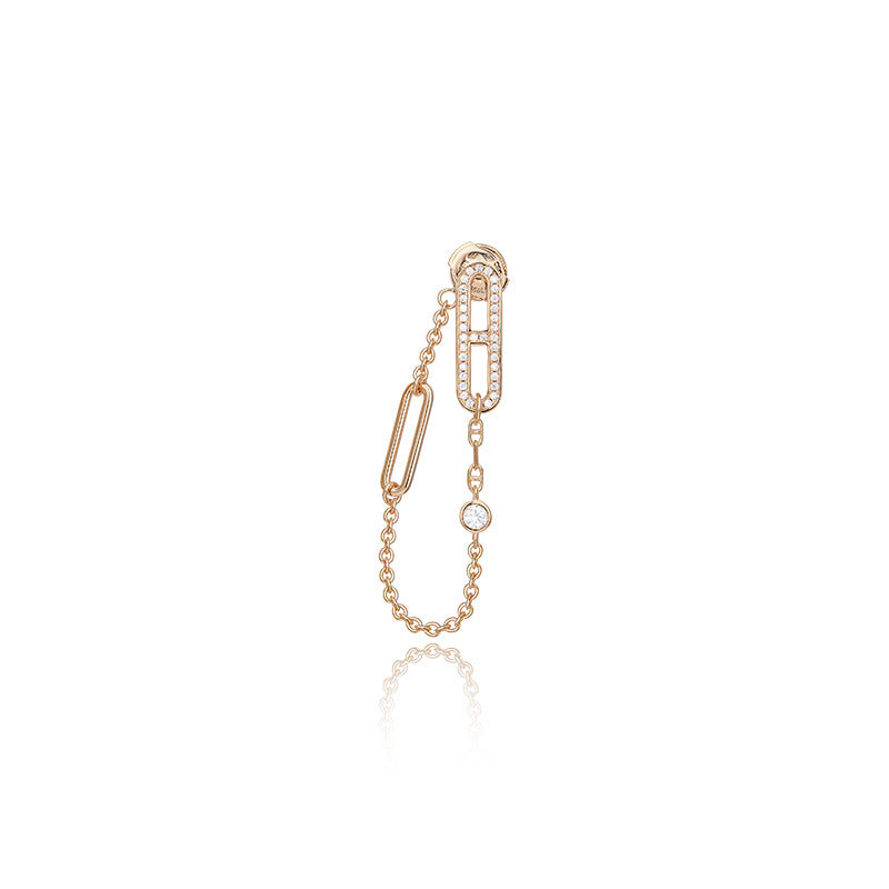 Sterling Silver Plated gold Geometric Women's Chain Earrings