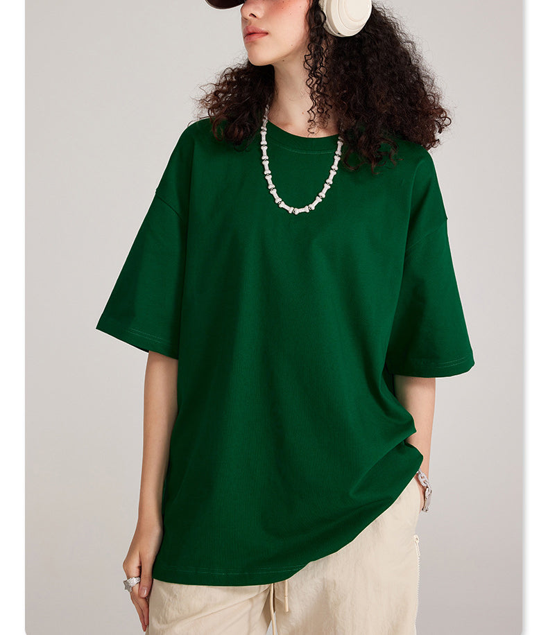 Solid color loose short sleeve T-shirt