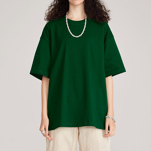 Solid color loose short sleeve T-shirt