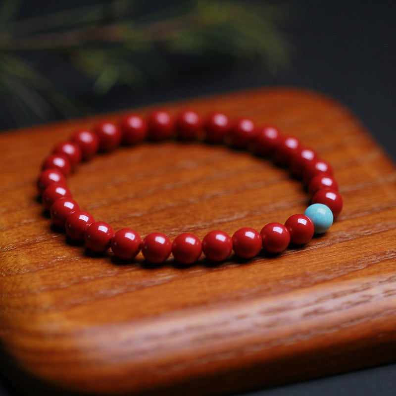 Vermilion bracelet with natural turquoise jewelry for men's and women's