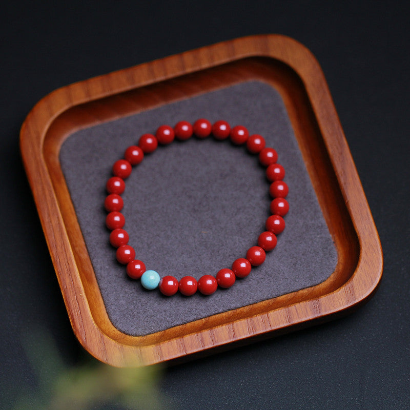 Vermilion bracelet with natural turquoise jewelry for men's and women's