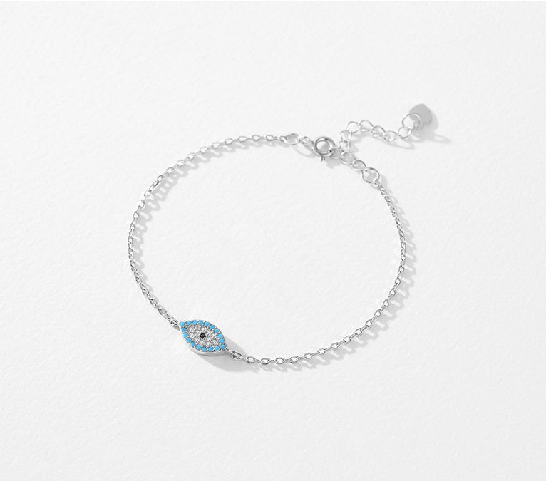 Sterling Silver turquoise Devil's Eye Bracelet Girl