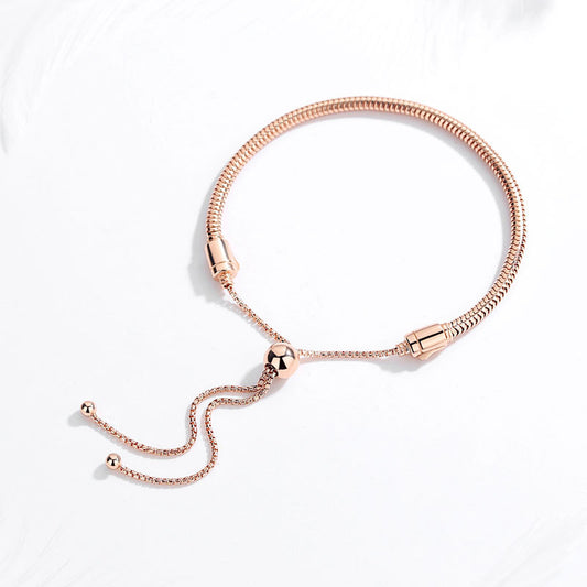 Rose Golden Snake Bone Fashion Bracelet