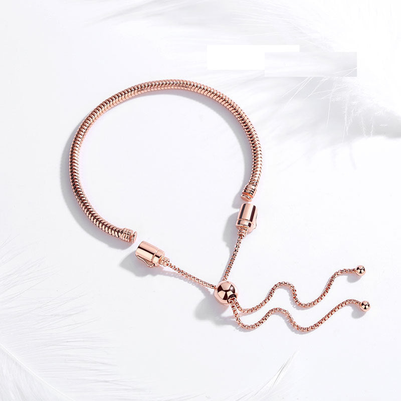 Rose Golden Snake Bone Fashion Bracelet