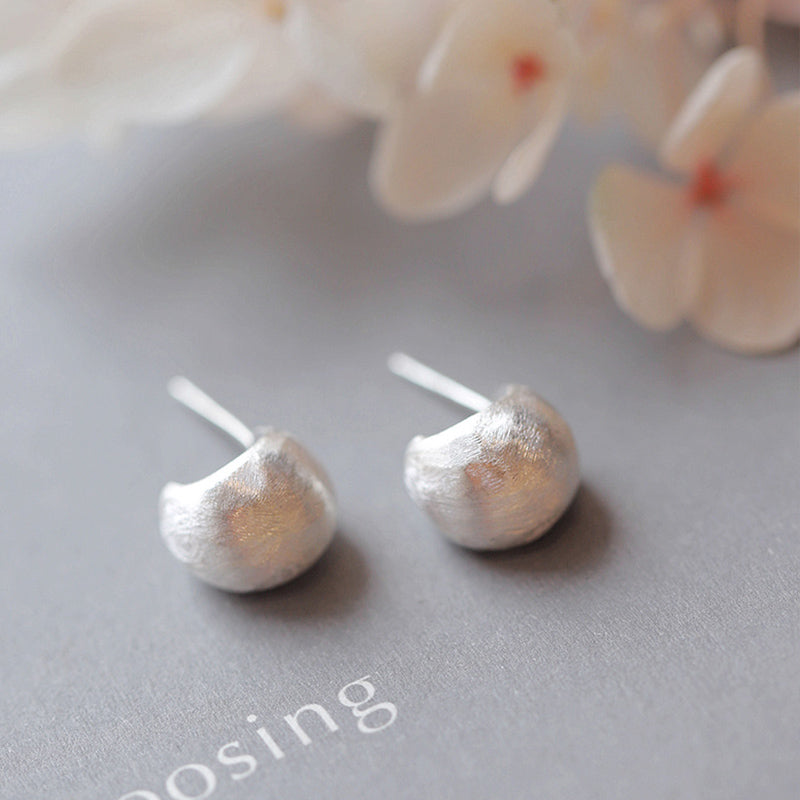 Frosted sterling silver earrings