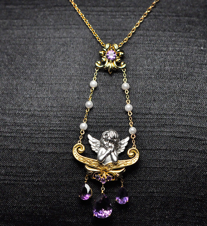 Angel Necklace-Natural Amethyst