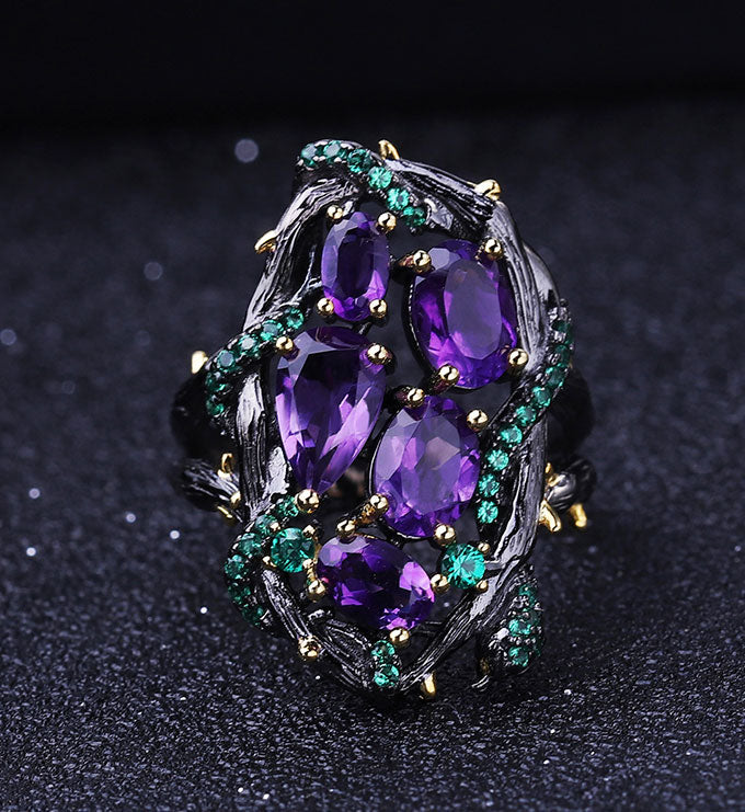 Classical Natural Amethyst Ring