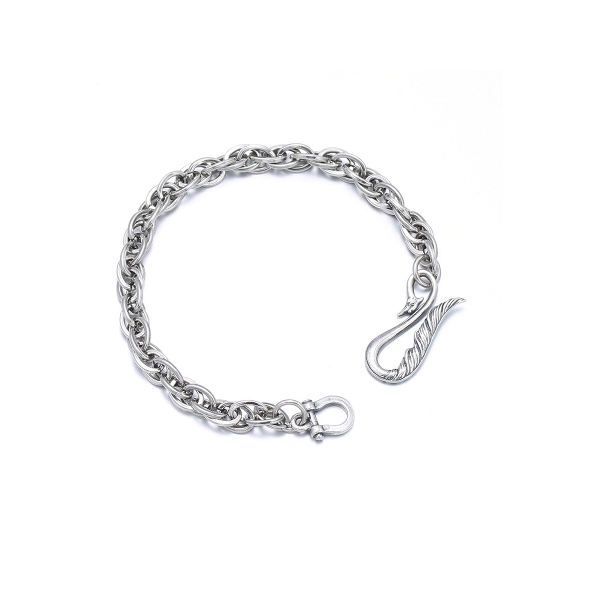 Woven hip hop bracelet silver plated