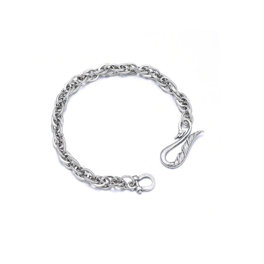 Woven hip hop bracelet silver plated