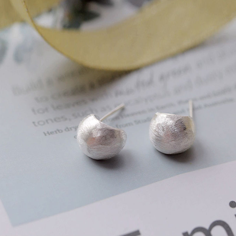 Frosted sterling silver earrings