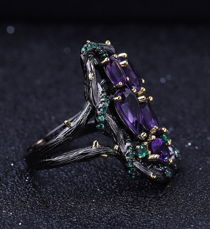 Classical Natural Amethyst Ring