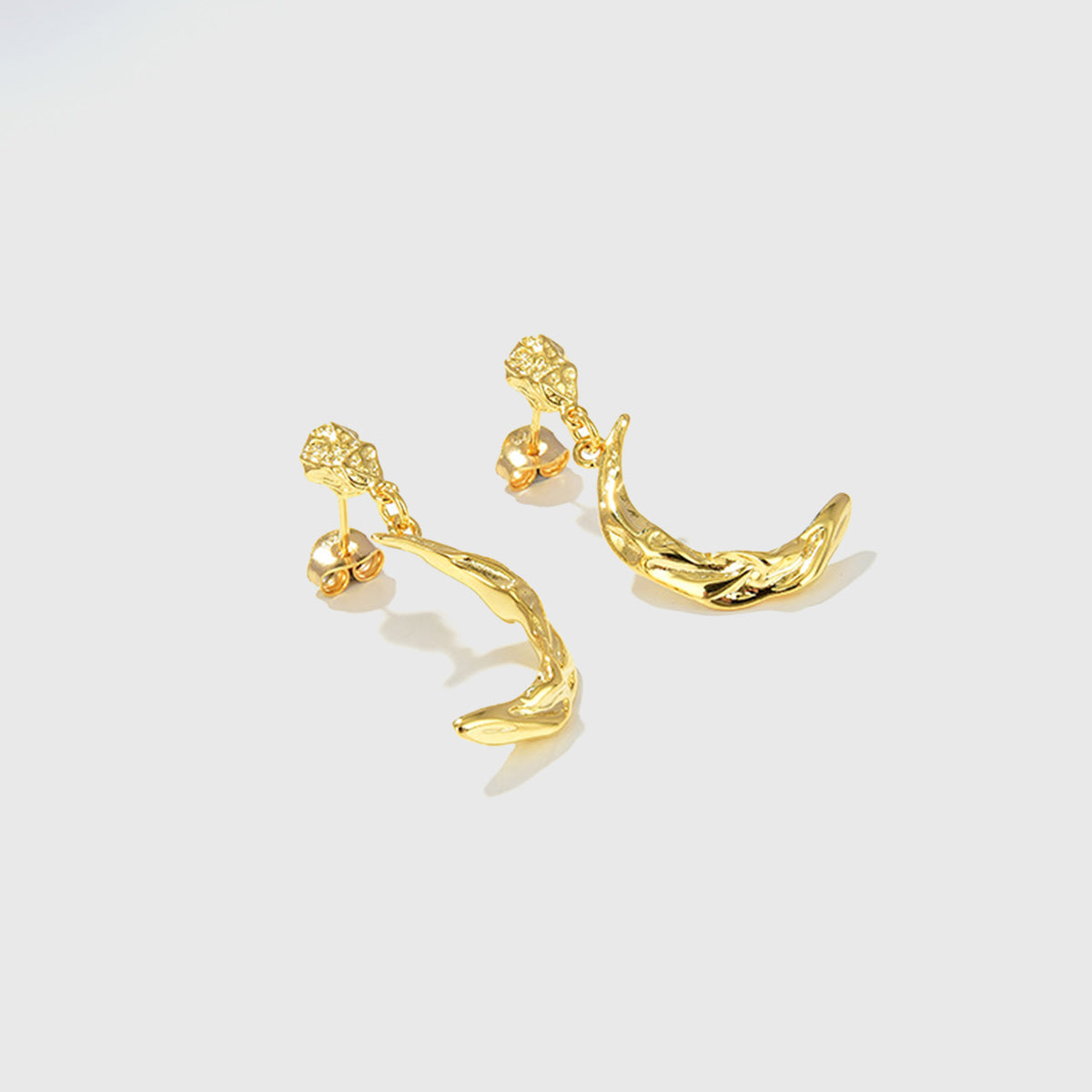 Gold Plated Moon Earrings