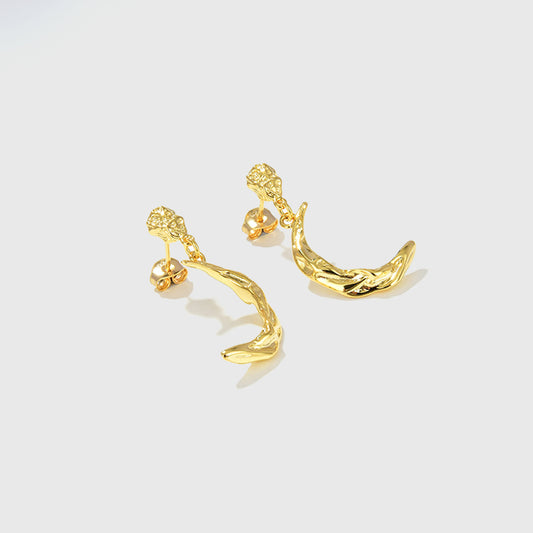 Gold Plated Moon Earrings