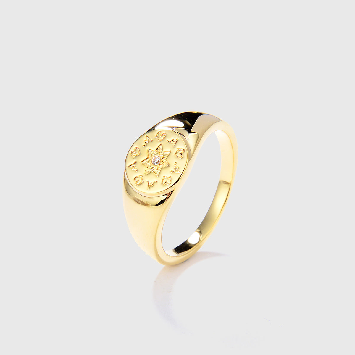 Twelve Constellations Gold Plated Ring