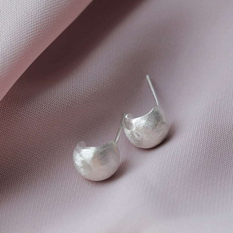 Frosted sterling silver earrings