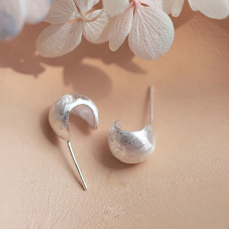 Frosted sterling silver earrings