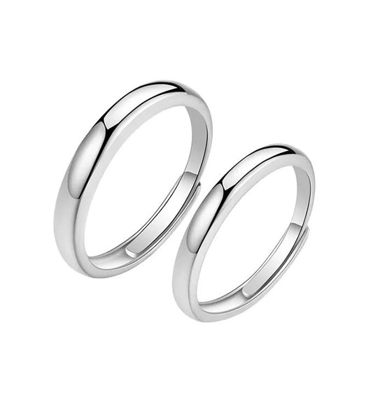 Simple sterling silver couple ring