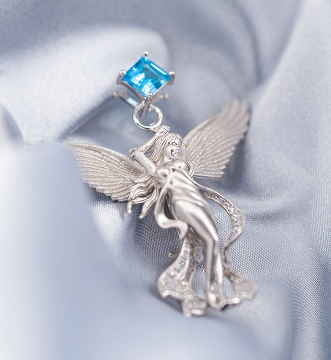 Angel Brooch and Pendant-Natural Topaz