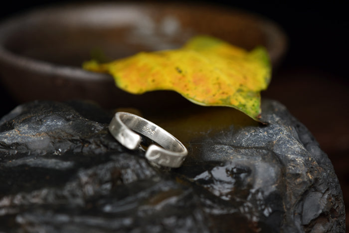 Handmade silver gingko leaf ring