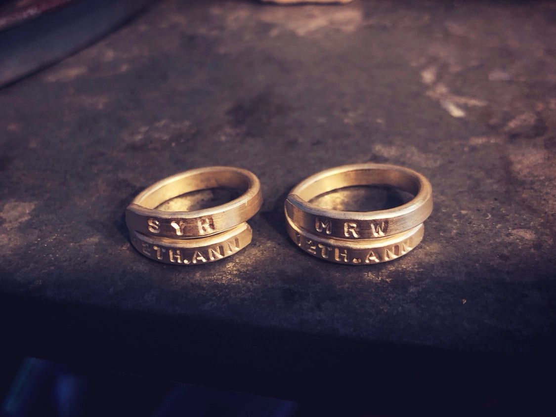 Couple rings Letterable handmade sterling silver