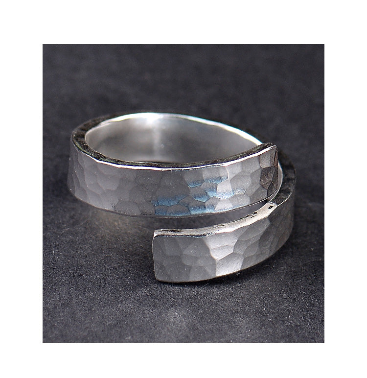 Sterling silver winding ring handmade