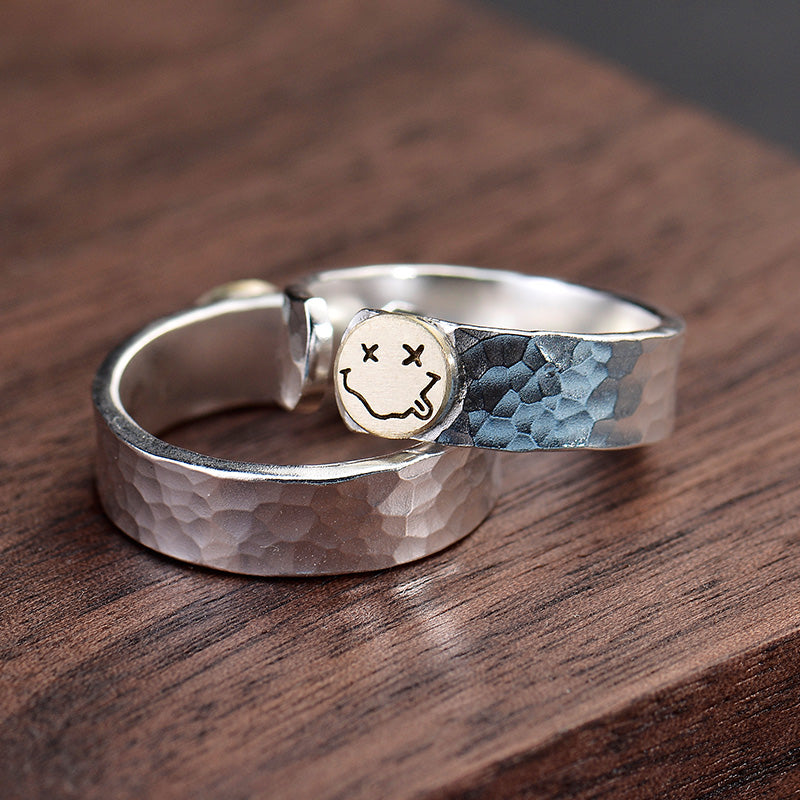 Smiling Face Ring sterling silver handmade