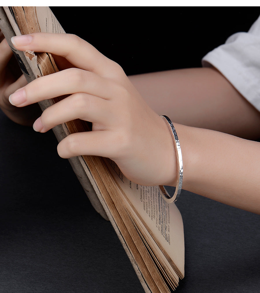 Handmade sterling silver open bracelet