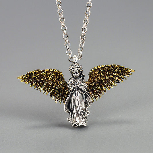 Hip Hop Angel Wings Pendant Necklace