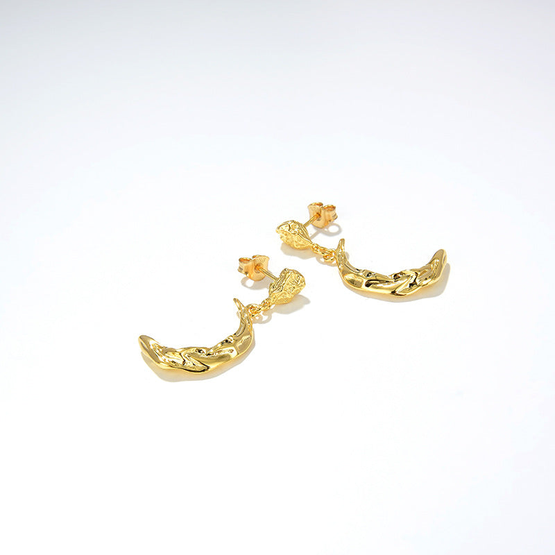 Gold Plated Moon Earrings