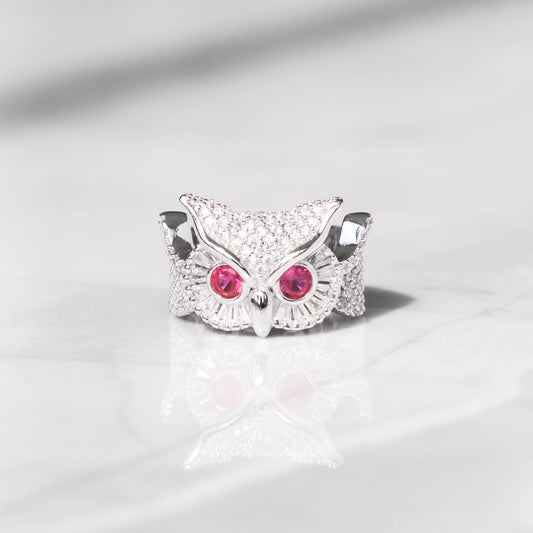 Hip-hop owl ring