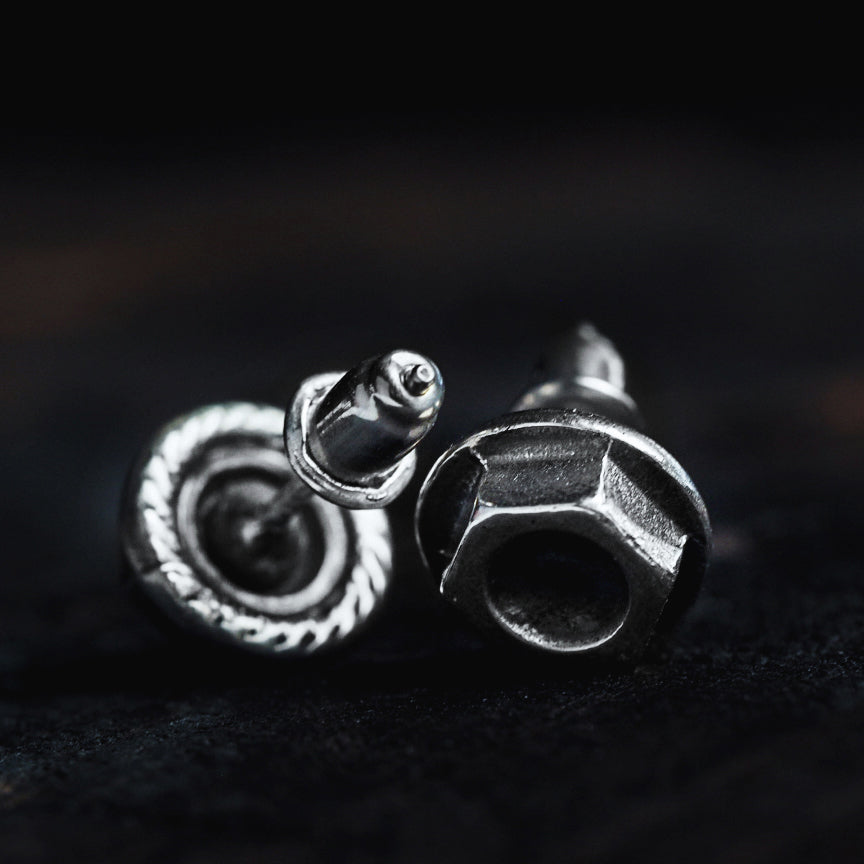 Sterling silver screw earrings handmade