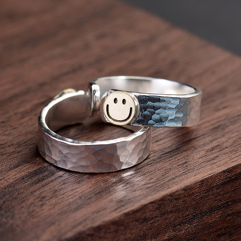 Smiling Face Ring sterling silver handmade