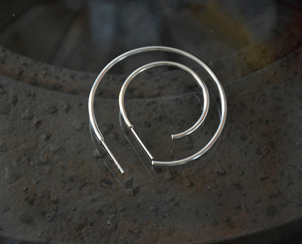 Solid ring earrings sterling silver handmade simplicity