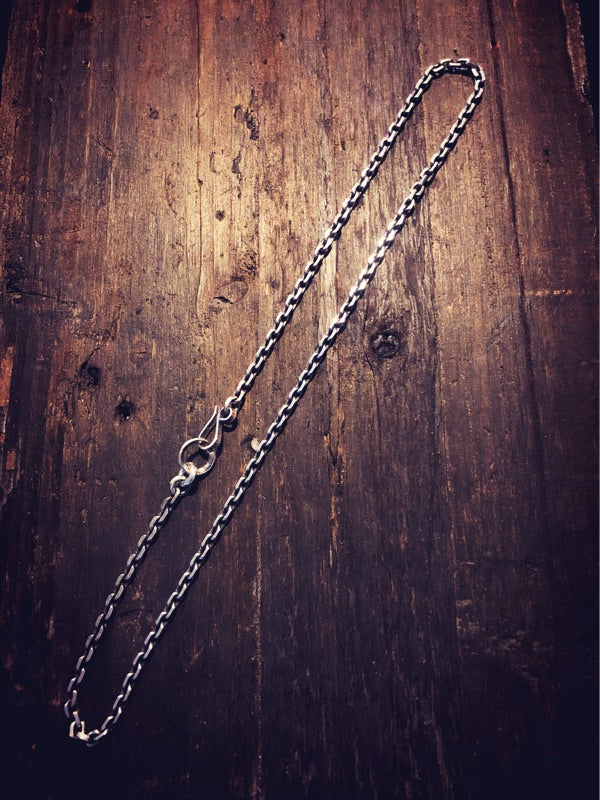 Handmade silver bead chain necklace