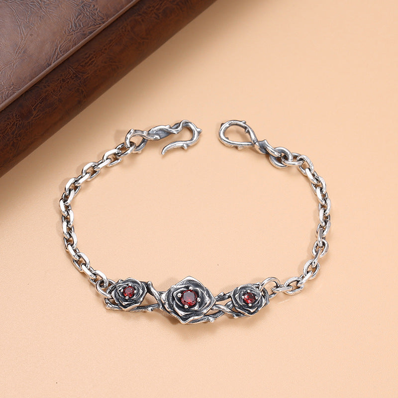 Silver Plated Rose Bracelet