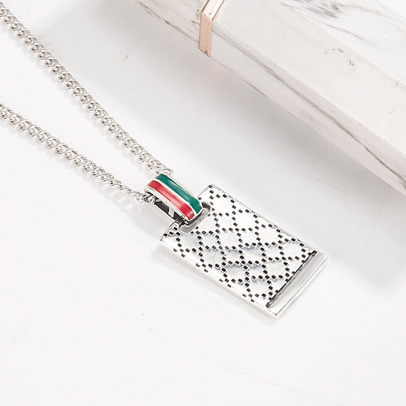 Double G Rectangular Pendant Necklace