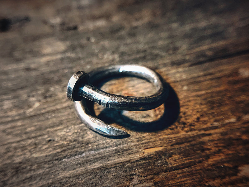 Sterling silver nail ring handmade