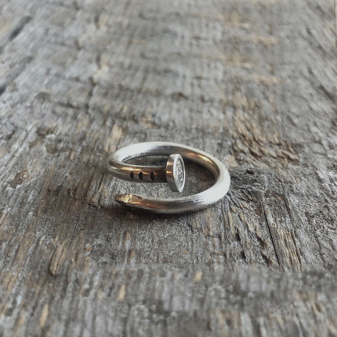 Sterling silver nail ring handmade