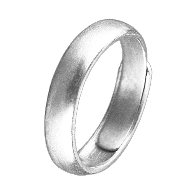 Curved matte sterling silver couple ring handmade