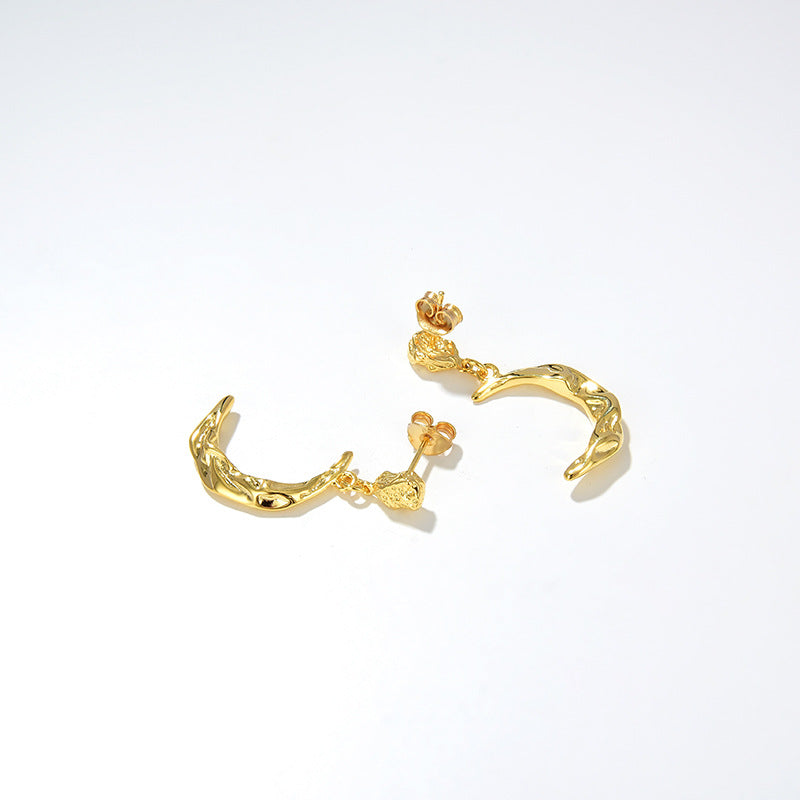 Gold Plated Moon Earrings