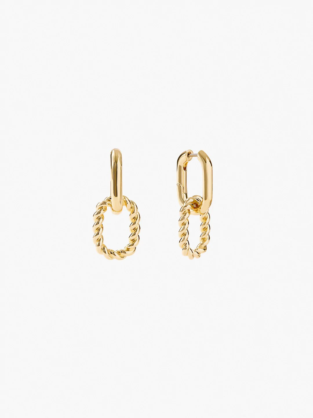 Gold Plated Double Ring Buckle Earrings