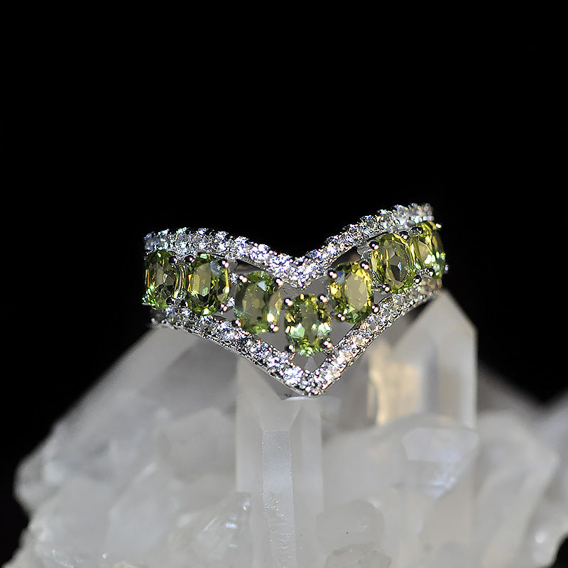 Natural Peridot Love Ring Natural Peridot